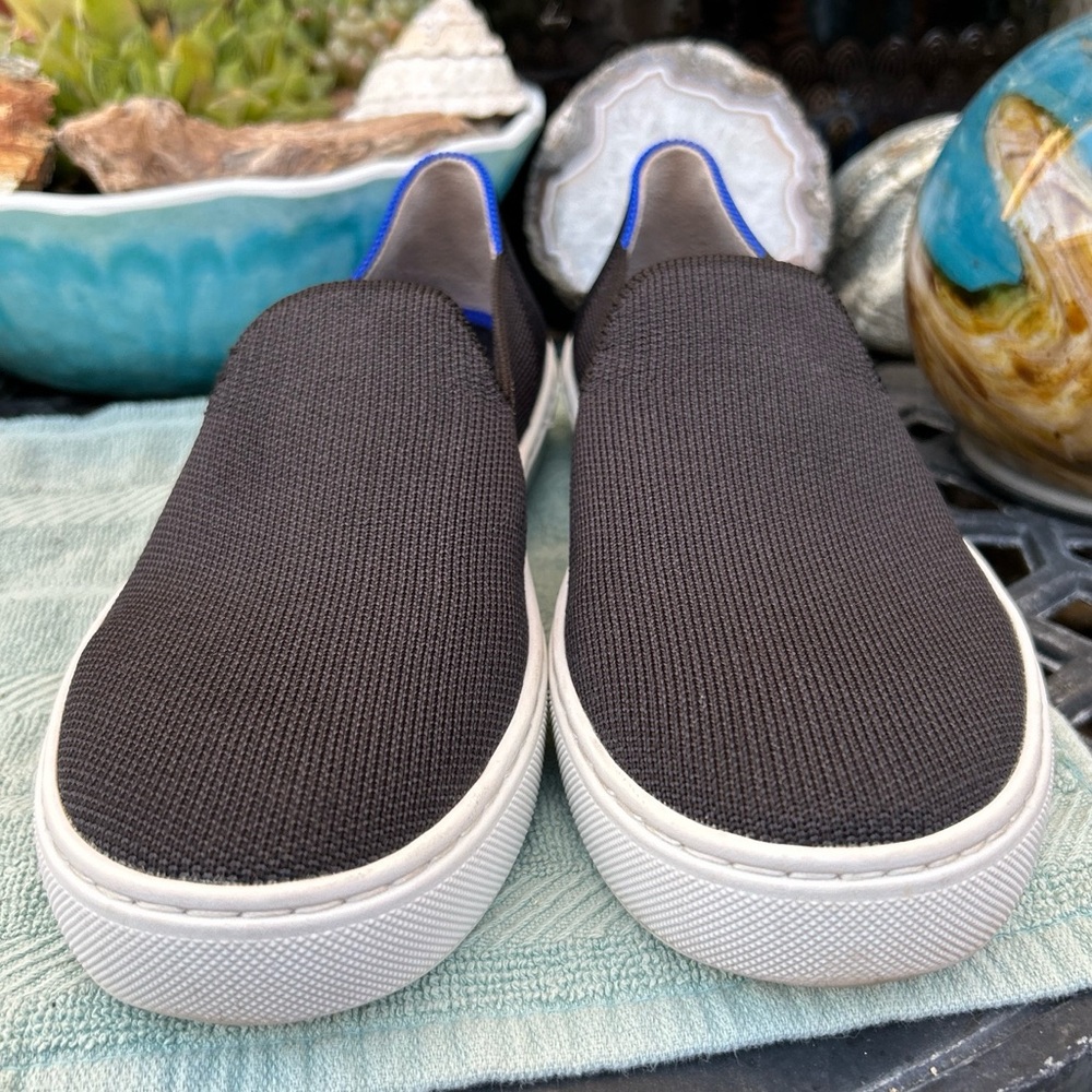 Rothy’s Women's The Sneakers Blue Knit Comfort Slip On Shoes Flats Size 5.5 US